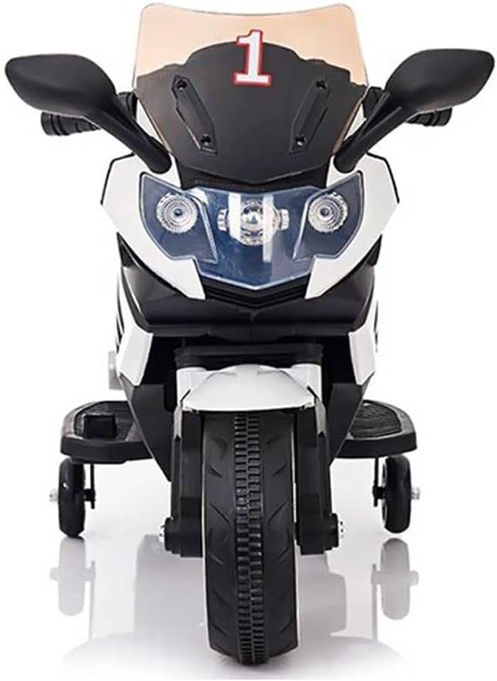 Elektrische kindermotorfiets met ledverlichting - 6V accu-aangedreven mini-sportfiets voor peuters (1-3 jaar) - Witte Kiddocruiser sportfiets voor jongens en meisjes