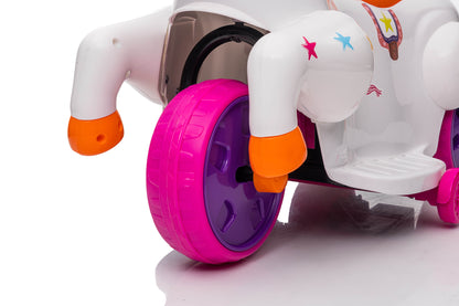 Kiddocruiser 6V Elektrisch Unicorn Speelgoedpaard met Muziek en Voetpedaal – Accu Voertuig voor Meisjes 3-6 Jaar – Perfect Cadeau voor Peuters