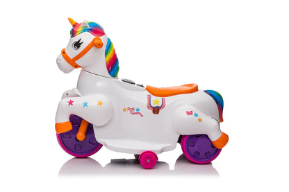 Kiddocruiser 6V Elektrisch Unicorn Speelgoedpaard met Muziek en Voetpedaal – Accu Voertuig voor Meisjes 3-6 Jaar – Perfect Cadeau voor Peuters